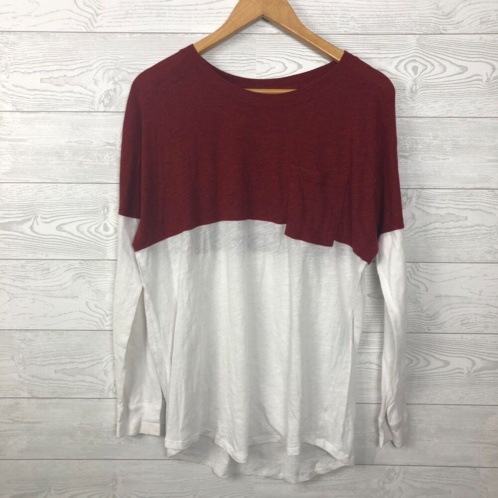 PINK Victoria's Secret Women's Medium Colorbloack Long Sleeve Tee Shirt Casual